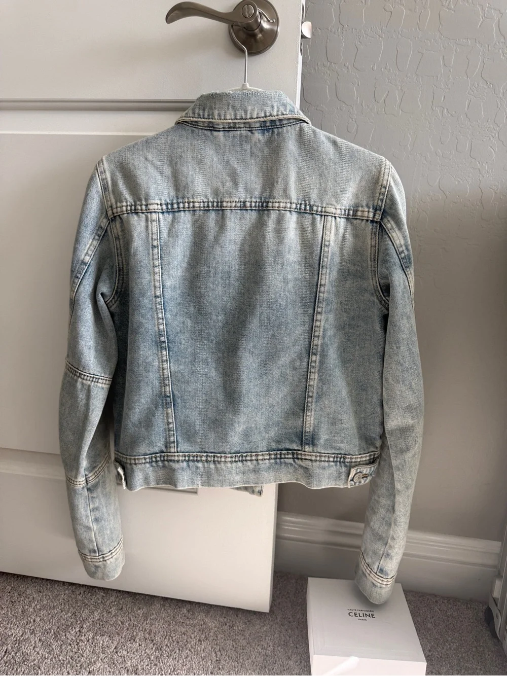 Free People Light Blue Distressed Denim Jacket - Picture 2 of 2